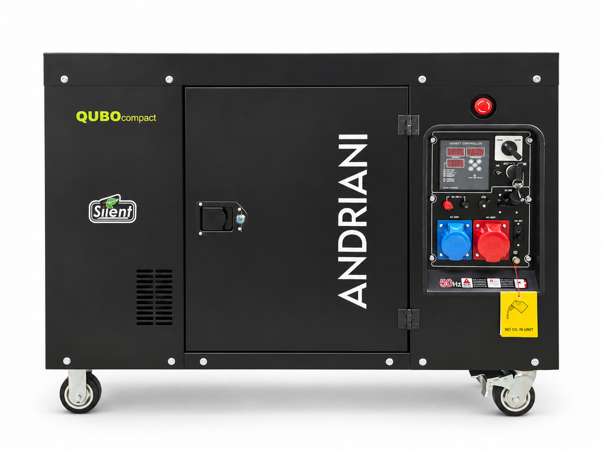 QUBOcompact 20 kVA gruppo elettrogeno trifase 400/230 V – vista laterale