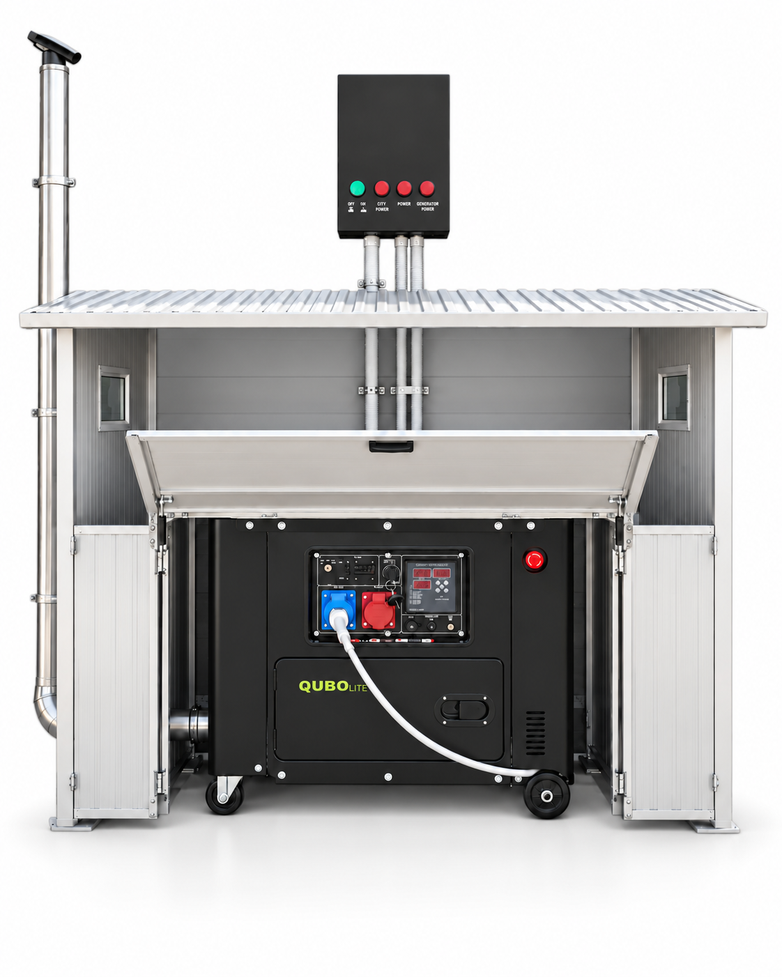 KIT VILLAecopower 10 kVA dettaglio gruppo elettrogeno in cabina