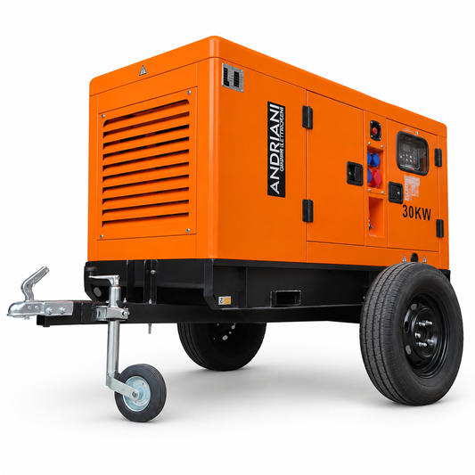 Gruppo elettrogeno 30kW carrello traino lento AGRICOLO
